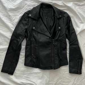 Biker Leather Black Jacket